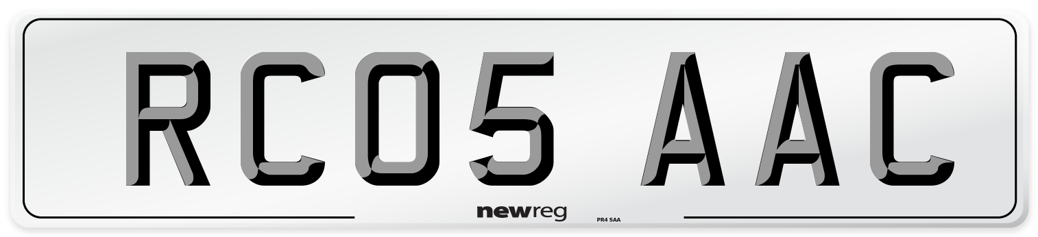 RC05 AAC Number Plate from New Reg